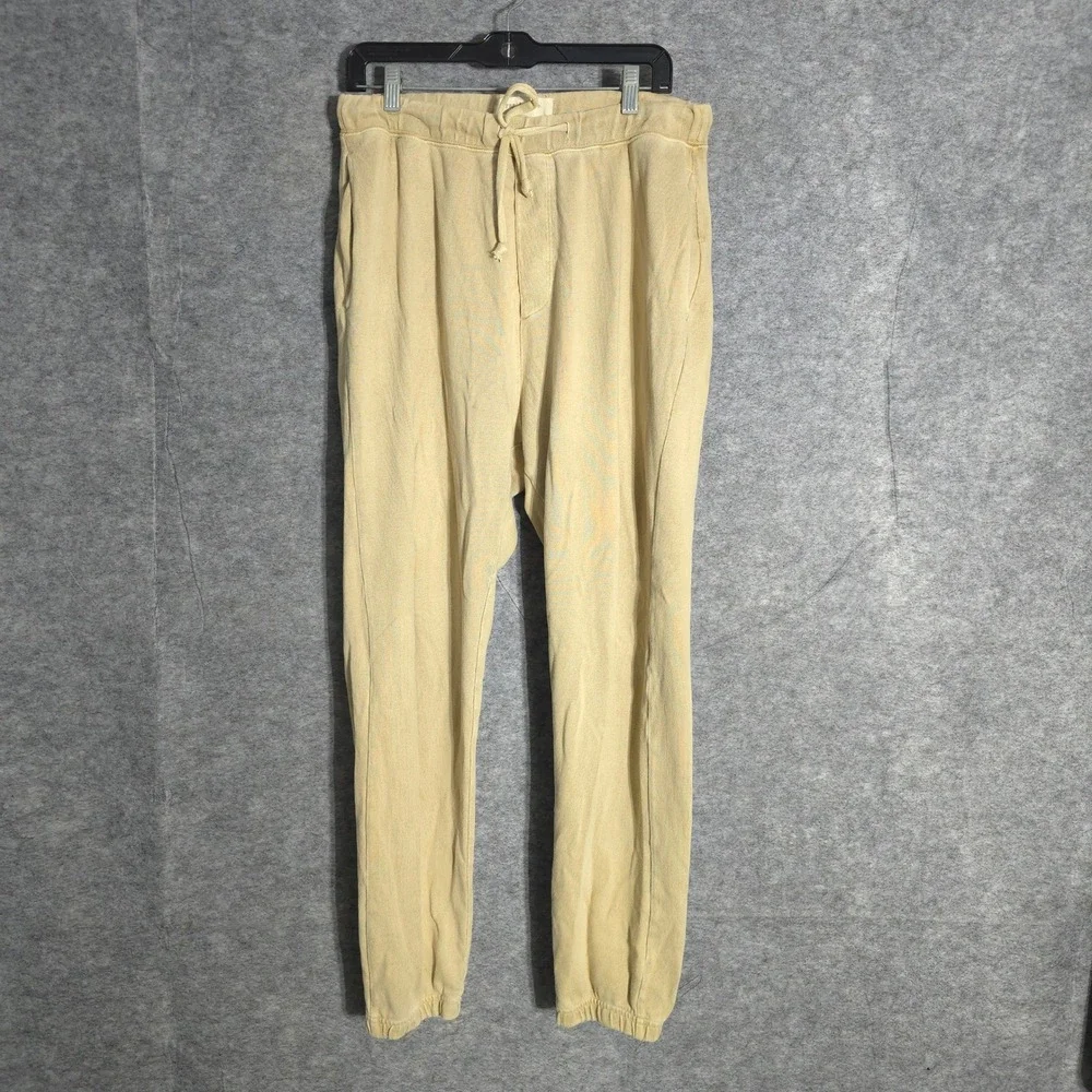 Rag & Bone Knit Sweatpants Mens S Tan Joggers Drawstring Cotton Relaxed Peru